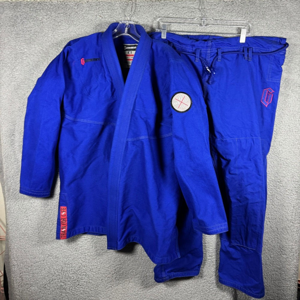Gameness Mens Blue BJJ Gi Set A3 Professional Fightwear Martial Arts Kimono
